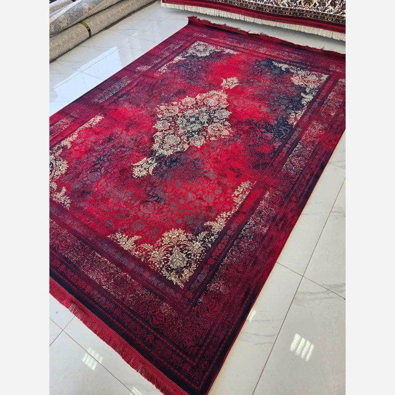 فرش ماشینی کاشان 1200شانه طرح دلوین 6متری(باارسال رایگان)