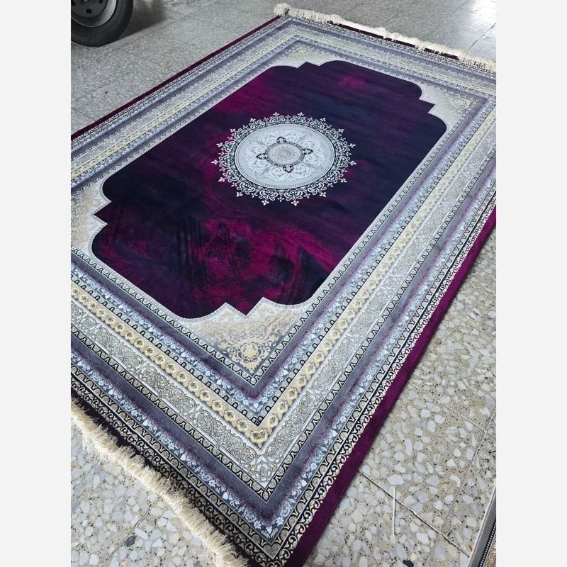 فرش 6 متری 1200 شانه ماشینی کاشان طرح آریاارغوانی(باارسال رایگان)