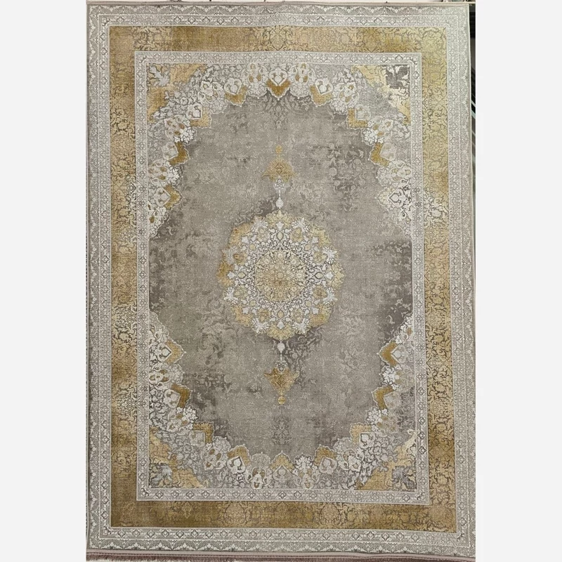 فرش 1200 شانه ماشینی کاشان طرح ترمه طلایی12متری(باارسال رایگان)