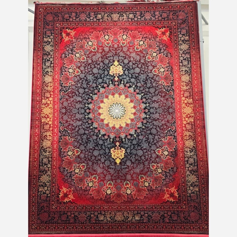 فرش لاکی 1200شانه ماشینی کاشان طرح تابان لاکی زرد 12متری(باارسال رایگان)