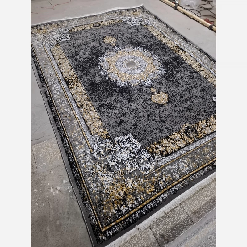 فرش ماشینی کاشان12متری350شانه بی سی اف سبک وزن طرح مهگل دودی(باارسال رایگان)