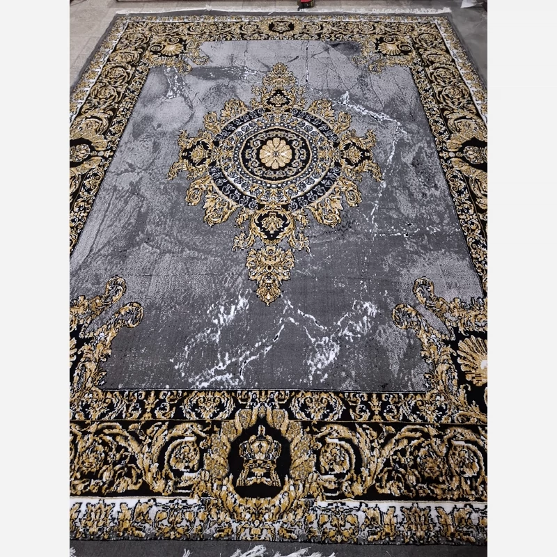فرش ماشینی کاشان 440شانه بی سی اف طرح ژیوا دودی 9متری(باارسال رایگان)