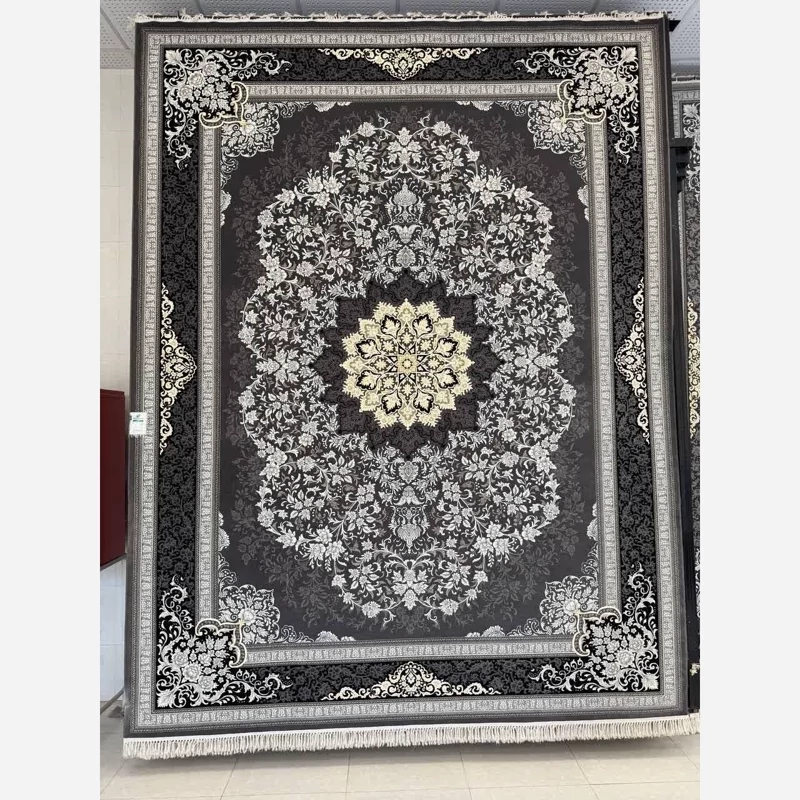 فرش ماشینی کاشان 700 شانه 100 درصد آکرلیک طرح تندیس دودی 9 متری