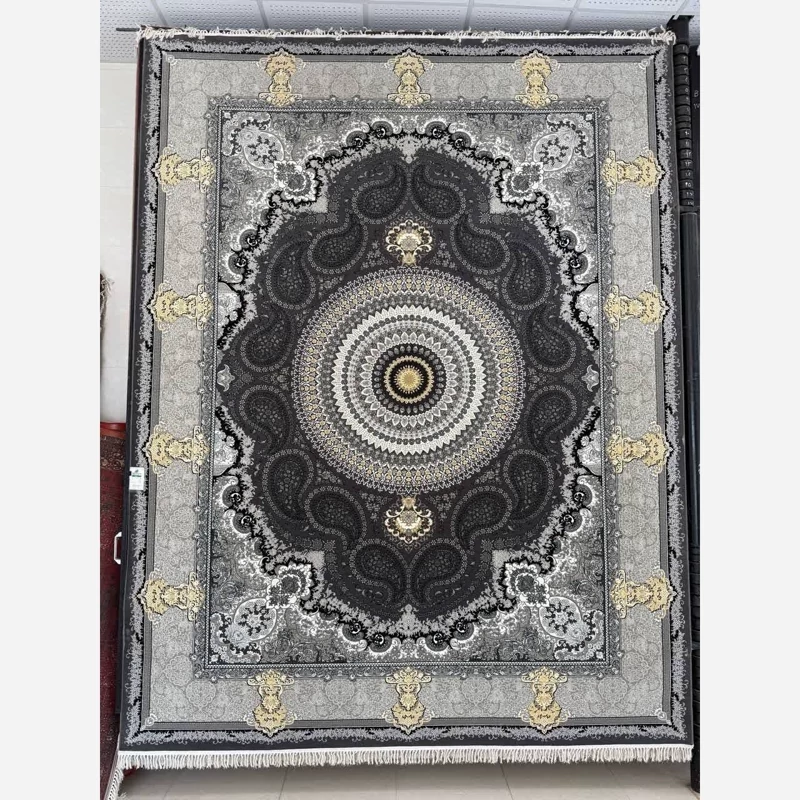 فرش ماشینی کاشان 700 شانه 100 درصد آکرلیک 6 متری با طرح ترمه دودی