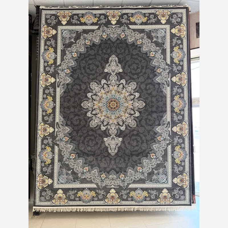 فرش ماشینی کاشان 700شانه100درصدآکرلیک طرح پریناز دودی6متری(باارسال رایگان)