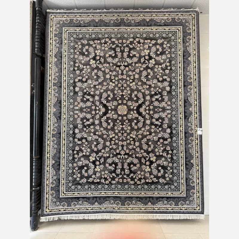 فرش 6 متری 700 شانه ماشینی کاشان، 100% آکریلیک، طرح جازمین دودی