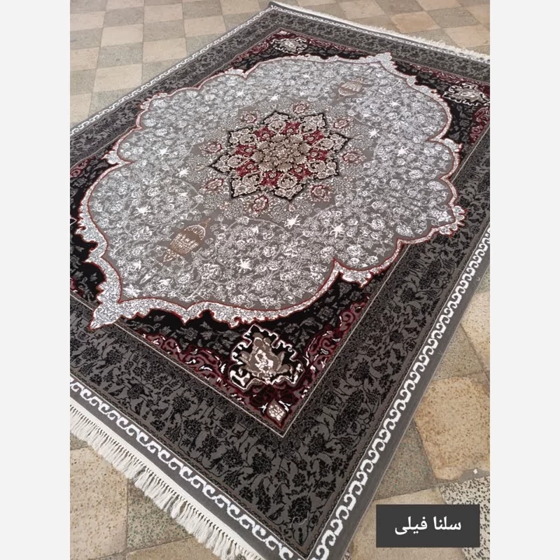 فرش ماشینی کاشان طرح باغ سلنا، 9 متری، 440 شانه، نخ BCF