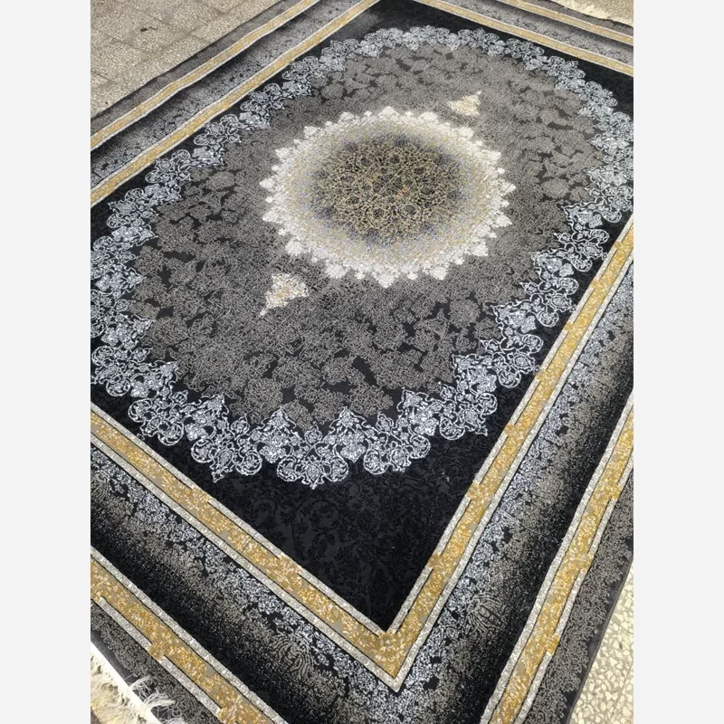 فرش 12 متری 500 شانه طرح 700 شانه مدل مهر رنگ دودی