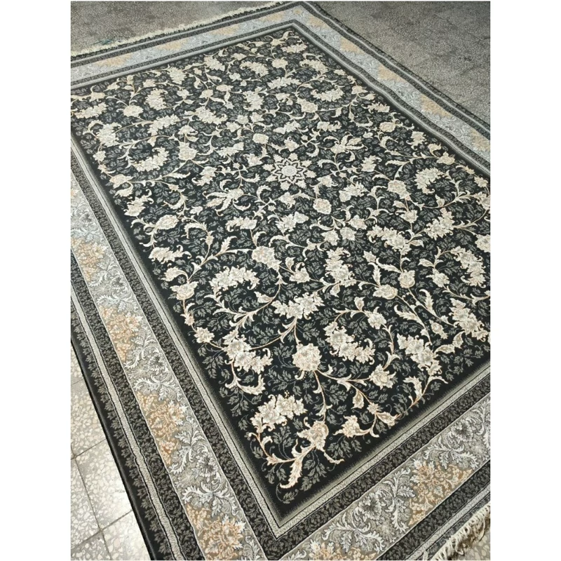 فرش ماشینی 9 متری، 500 شانه، طرح نگار، ورژن طرح 700 شانه، رنگ دودی