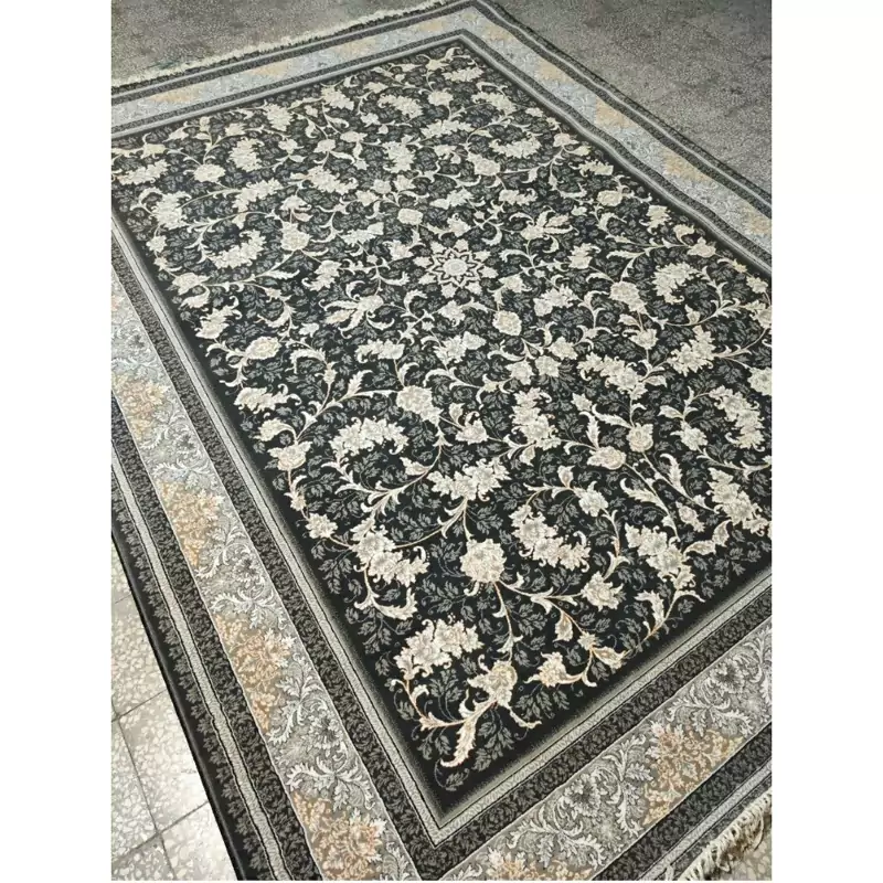 فرش ماشینی کاشان 500 شانه طرح نگار دودی 6 متری