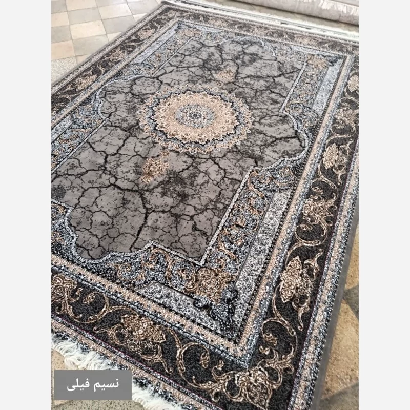 فرش 9 متری ماشینی کاشان طرح نسیم فیلی 440 شانه
