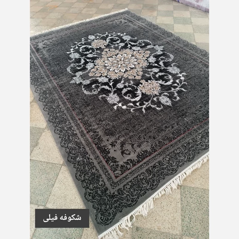 فرش ماشینی کاشان 9 متری طرح شکوفه فیلی 440 شانه