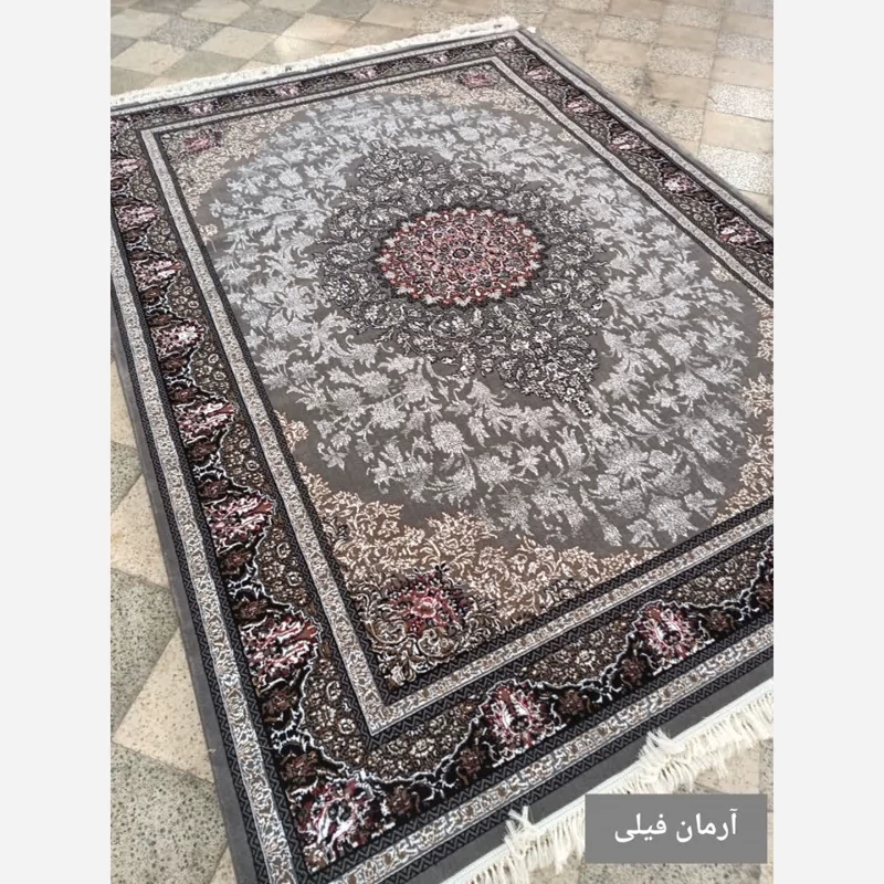 فرش 9 متری ماشینی کاشان طرح آرمان فیلی 440 شانه