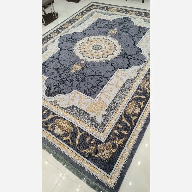 فرش500شانه ماشینی کاشان بی سی اف9متری طرح کویرطوسی تیره(باارسال رایگان)