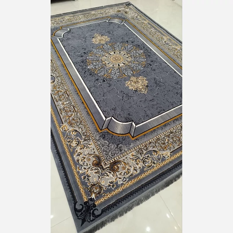 فرش ماشینی کاشان500شانه بی سی اف طرح موج طوسی6متری(باارسال رایگان)