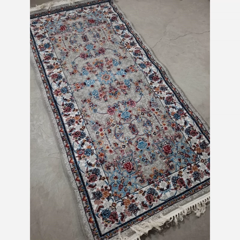 فرش ماشینی کاشان طرح گیلدا فیلی قالیچه500شانه کناره1،5در1متر(باارسال رایگان)
