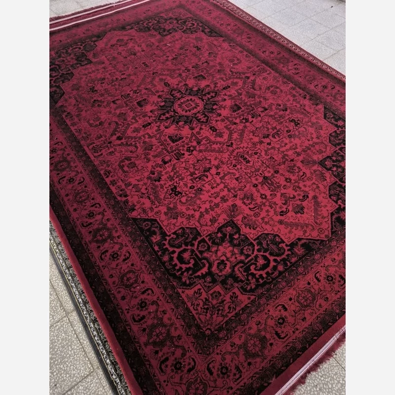 فرش قرمز ماشینی کاشان طرح هریس لاکی500شانه12متری(باارسال رایگان)