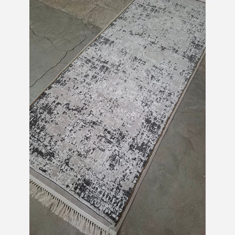 قالیچه فرش ماشینی کاشان440شانه طرح پتینه نقره ای2در1متر(باارسال رایگان)