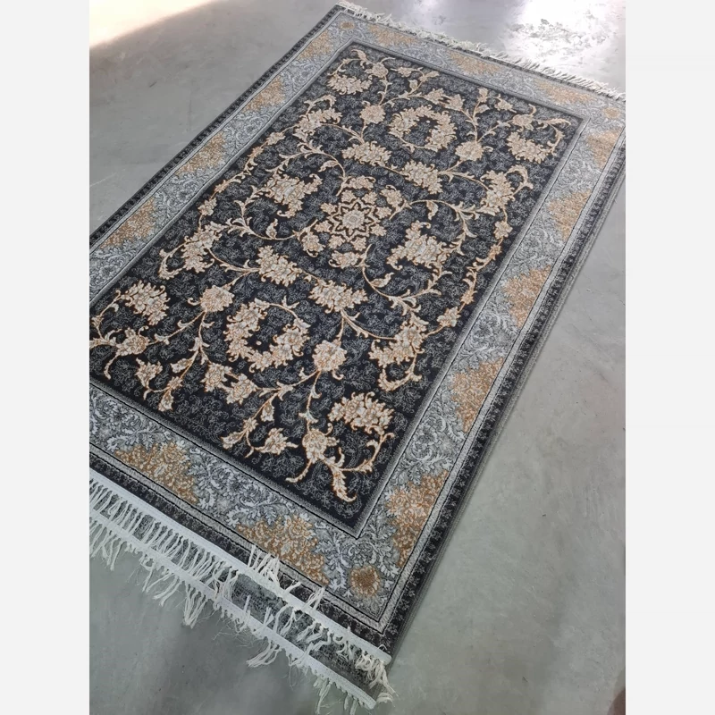 قالیچه فرش ماشینی کاشان 500شانه طرح نگاردودی1،5در1متر(باارسال رایگان)