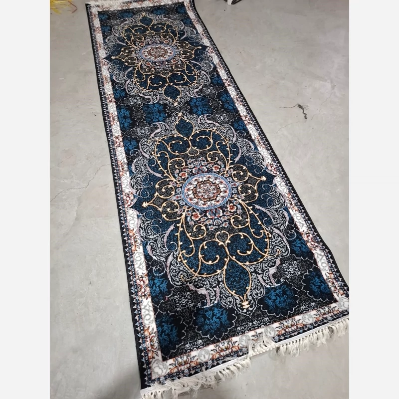 کناره فرش ماشینی کاشان 500شانه طرح چکاوک سرمه4در1متر(باارسال رایگان)