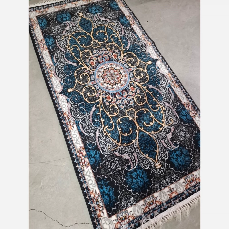 فرش کاشان قالیچه طرح چکاوک سرمه500شانه(1،5در1)متر(باارسال رایگان)