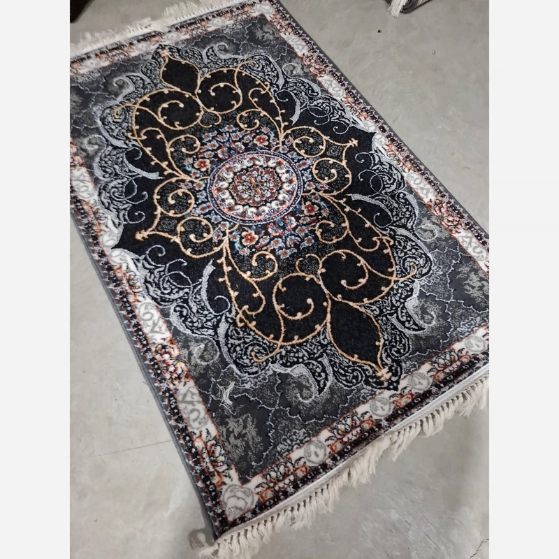 قالیچه فرش ماشینی کاشان 500شانه طرح چکاوک دودی1،5در1متر(باارسال رایگان)
