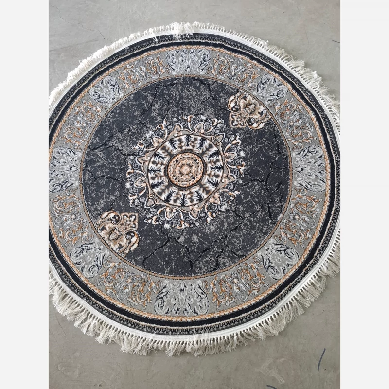 فرش گرد ماشینی کاشان 500شانه طرح پناه دودی1،5در1،5متر(باارسال رایگان)