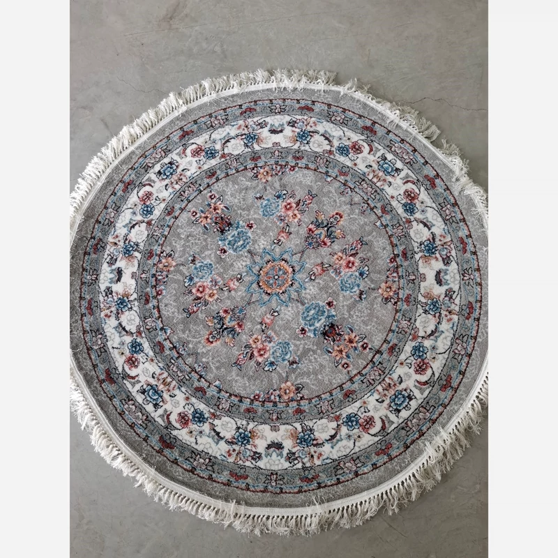 فرش گرد ماشینی کاشان500شانه طرح گیلدافیلی1،5در1،5متر(باارسال رایگان)