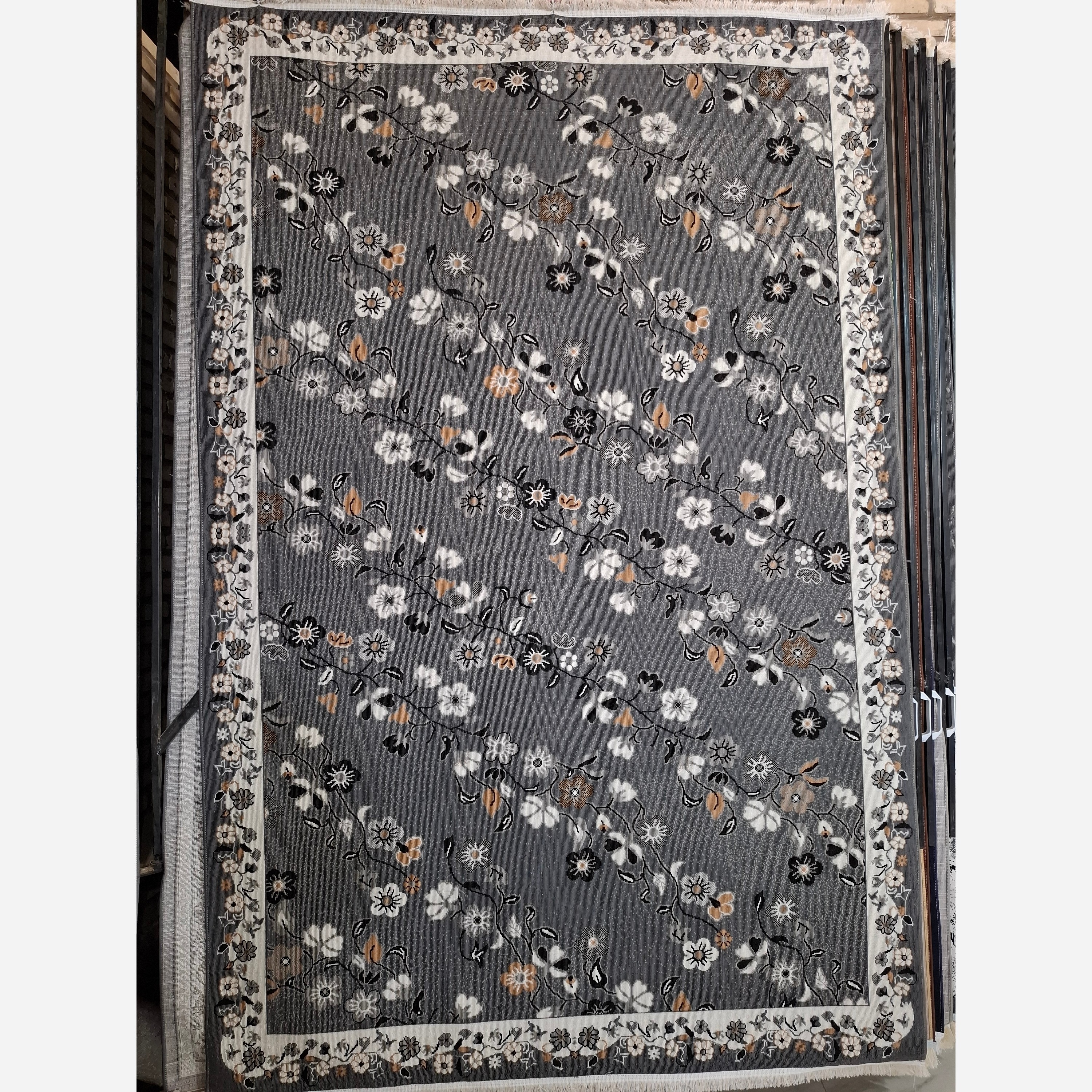 کناره گلیم ماشینی کاشان طرح گلزاردودی3در1متر(هزینه ارسال باخریداروپس کرایه میباشد)