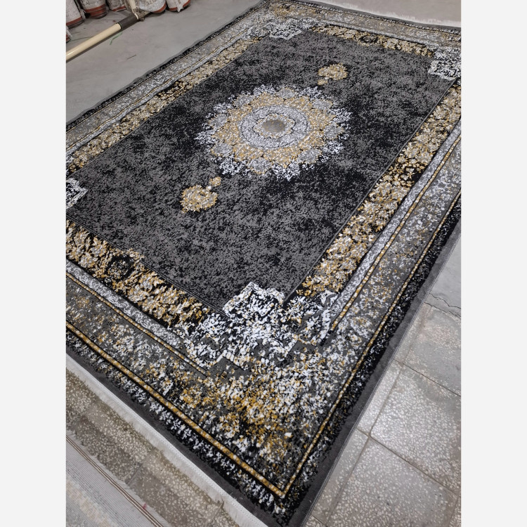 فرش ماشینی کاشان12متری350شانه بی سی اف سبک وزن طرح مهگل دودی(باارسال رایگان)